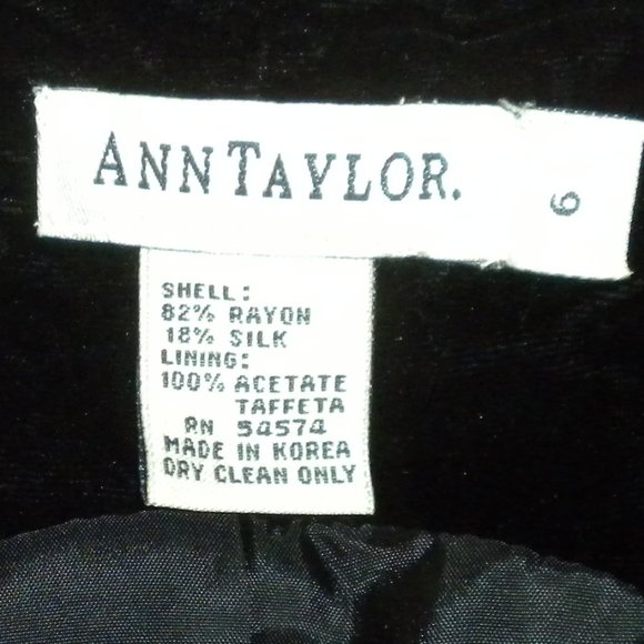 ANN TAYLOR | Black Velvet Asian Blouse/Waistcoat Vest - Picture 11 of 11